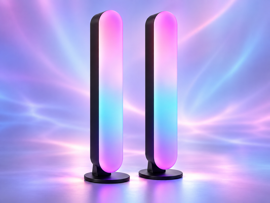 Velune Light Bars with soft lilac and blue ambient lighting